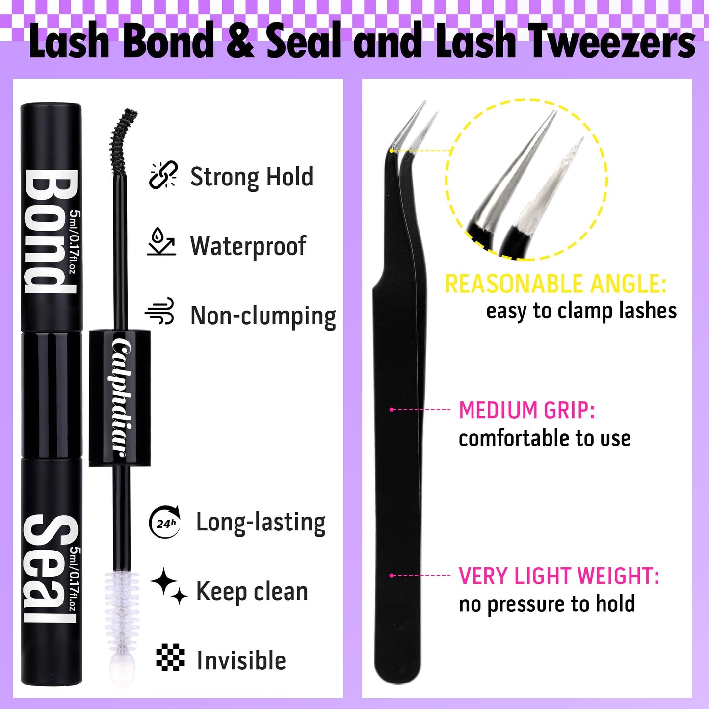 DIY Lash Extension Kit 560pcs D Curl Lash Clusters 40D Eyelash Extension Kit 8-16mm Individual Lashes Wispy Eyelash Clusters with Lash Bond and Seal and Lash Tweezers by Calphdiar