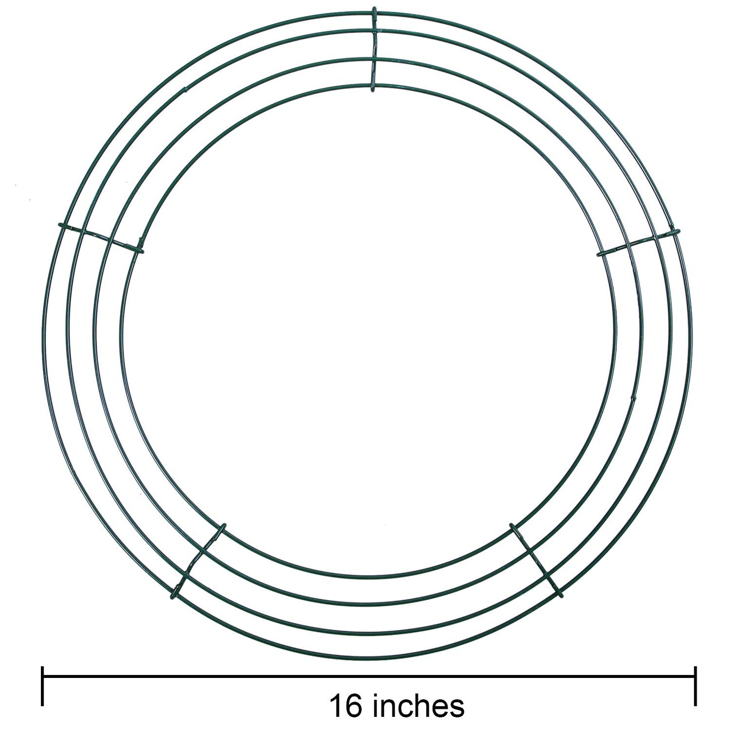 URATOT 4 Pack 16 Inch Metal Wreath Frame Christmas Dark Green Wire Wreath Ring Round for Christmas Wedding Holidays Valentines Garden Home Party Decorations