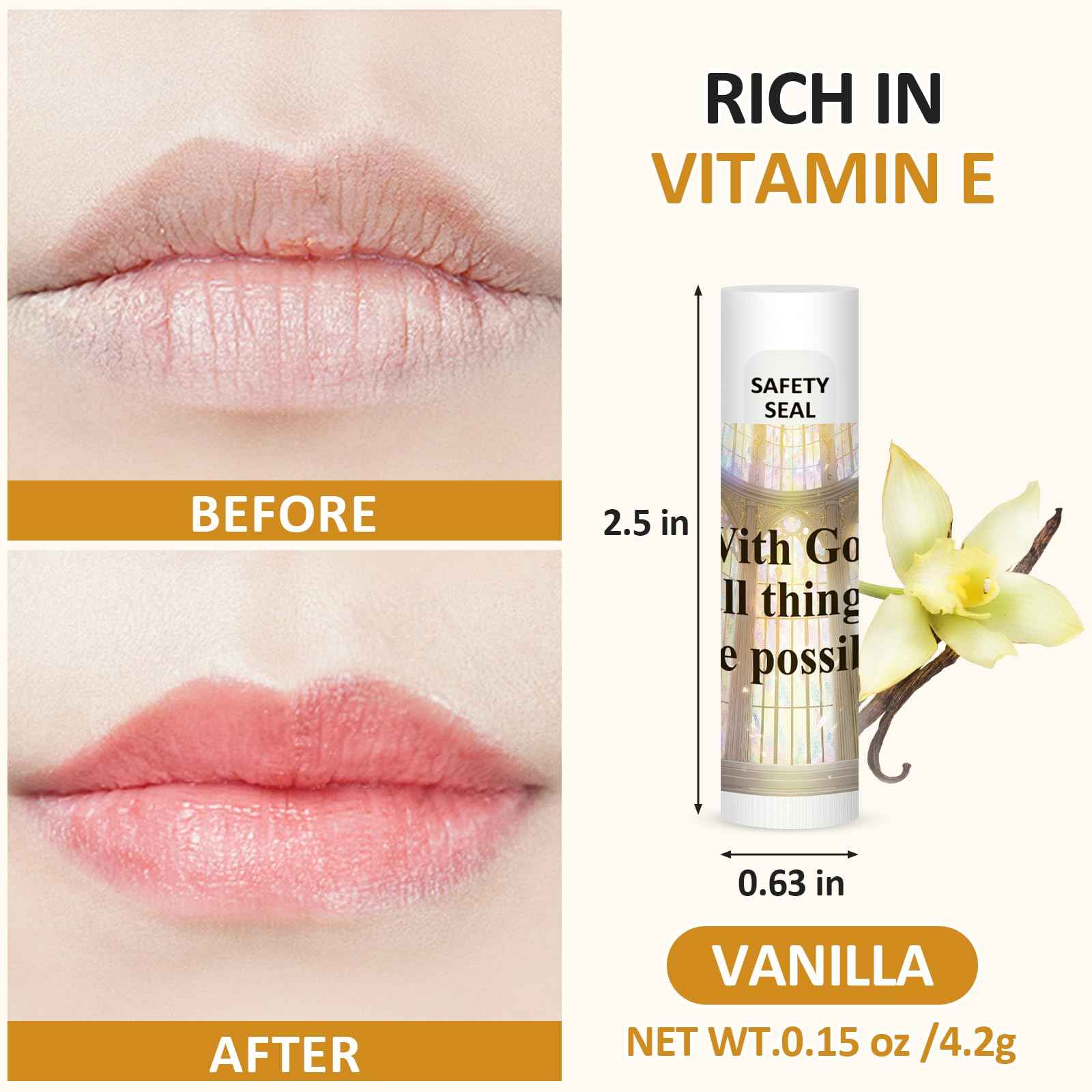 DMSKY 60 Lip Balm Bulk, Christian Gift for Women Men Faith Religious Moisturizing Lip Care Product Stocking Stuffers with Inspirational Scripture Happy Moment Praise God for Friend