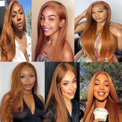 #30 Straight Human Hair Bundles 14 16 18 Inch Brown Bundles Human Hair Unprocessed Native Virgin Hair 100/PC 3 Extensions Light Brown Color Wet and Wavy Human Hair Extensions for Women