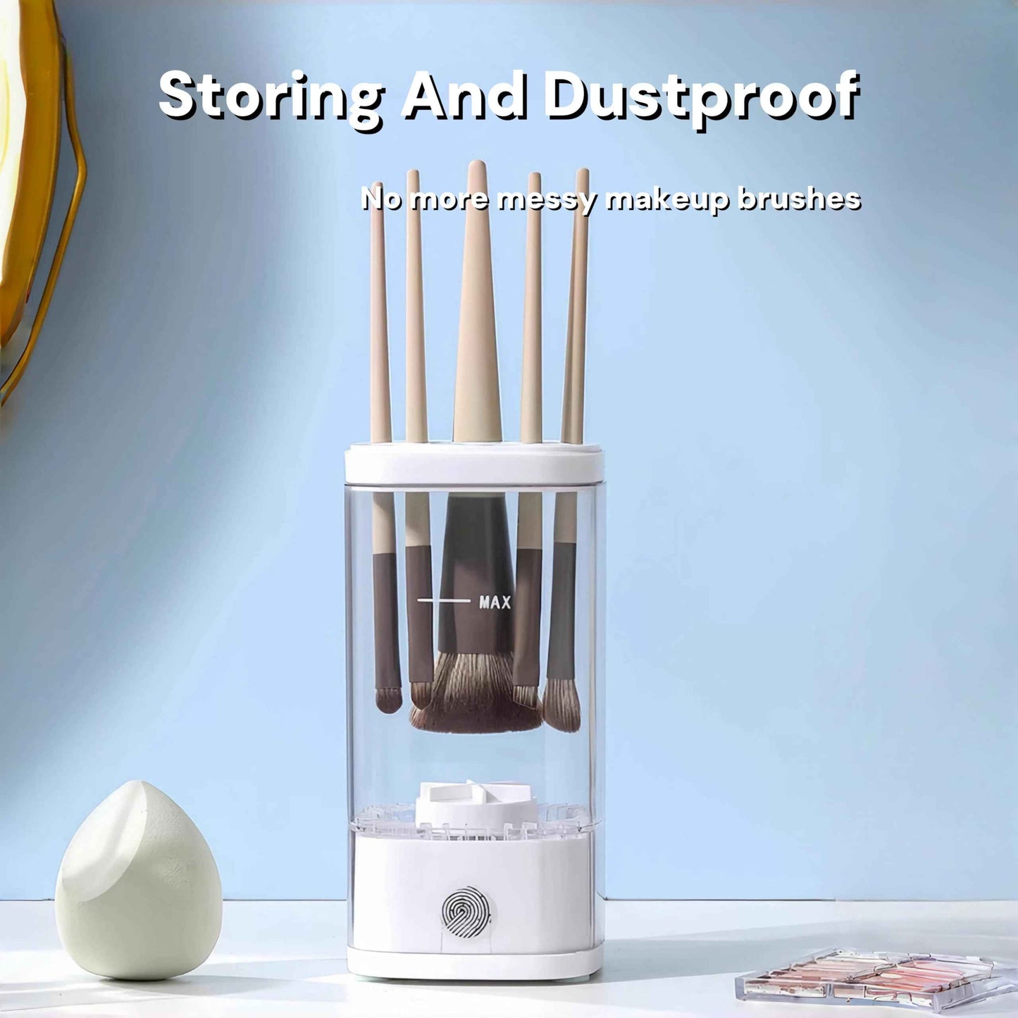 Electric Makeup Brush Cleaner and Dryer Machine with UV-C Light, 3-in-1 Automatic Brush Cleaning System for Deep Clean & Fast Drying, Quiet Design for Beauty Enthusiasts, Gift Giving, Home/Salon Use