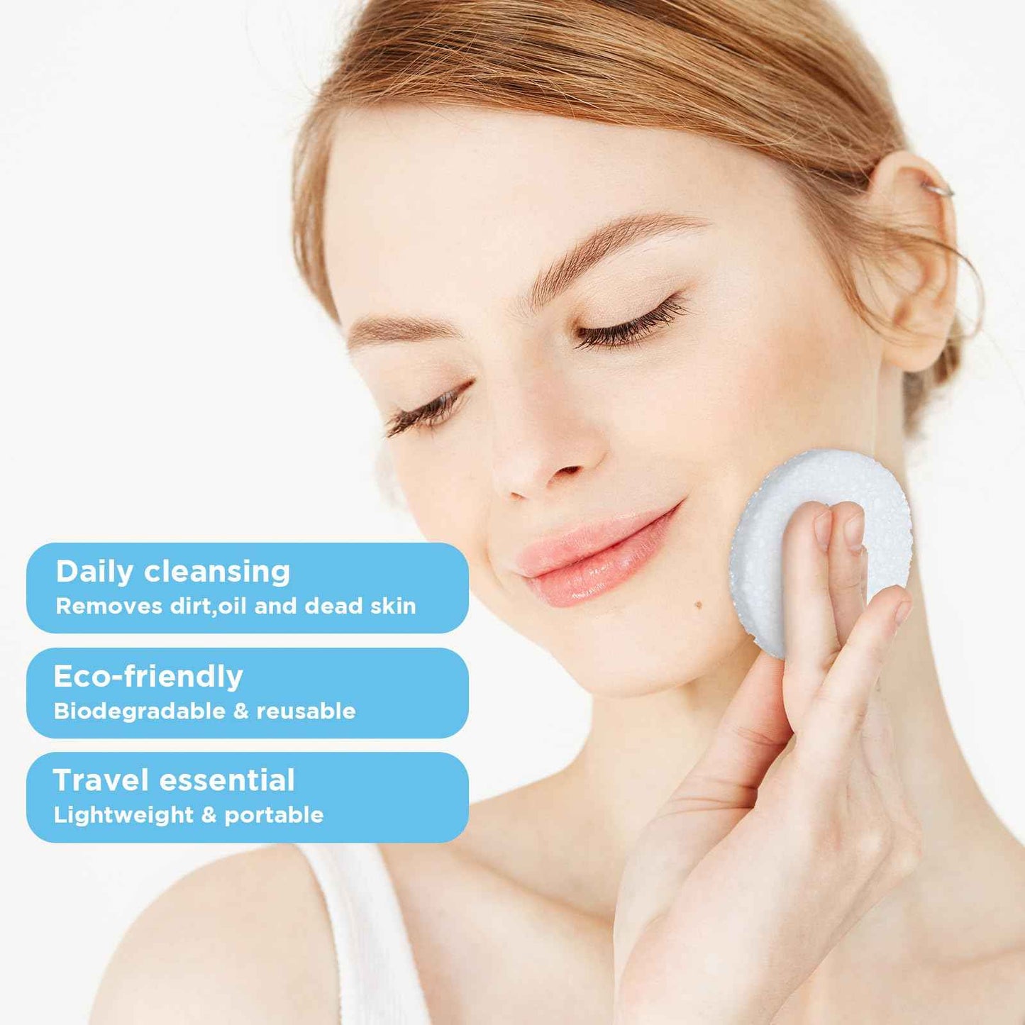300 Count Compressed Facial Sponges Disposable Exfoliating Pads Face Cleansing Sponges Professional Cosmetic Makeup Spa Spong for Facial Cleansing, Exfoliating, Makeup Removal