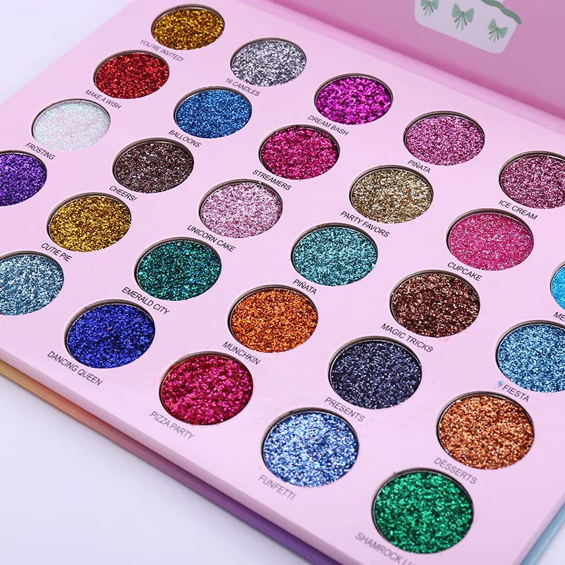 30 Colors Glitter Eyeshadow Palette with Brush - Waterproof