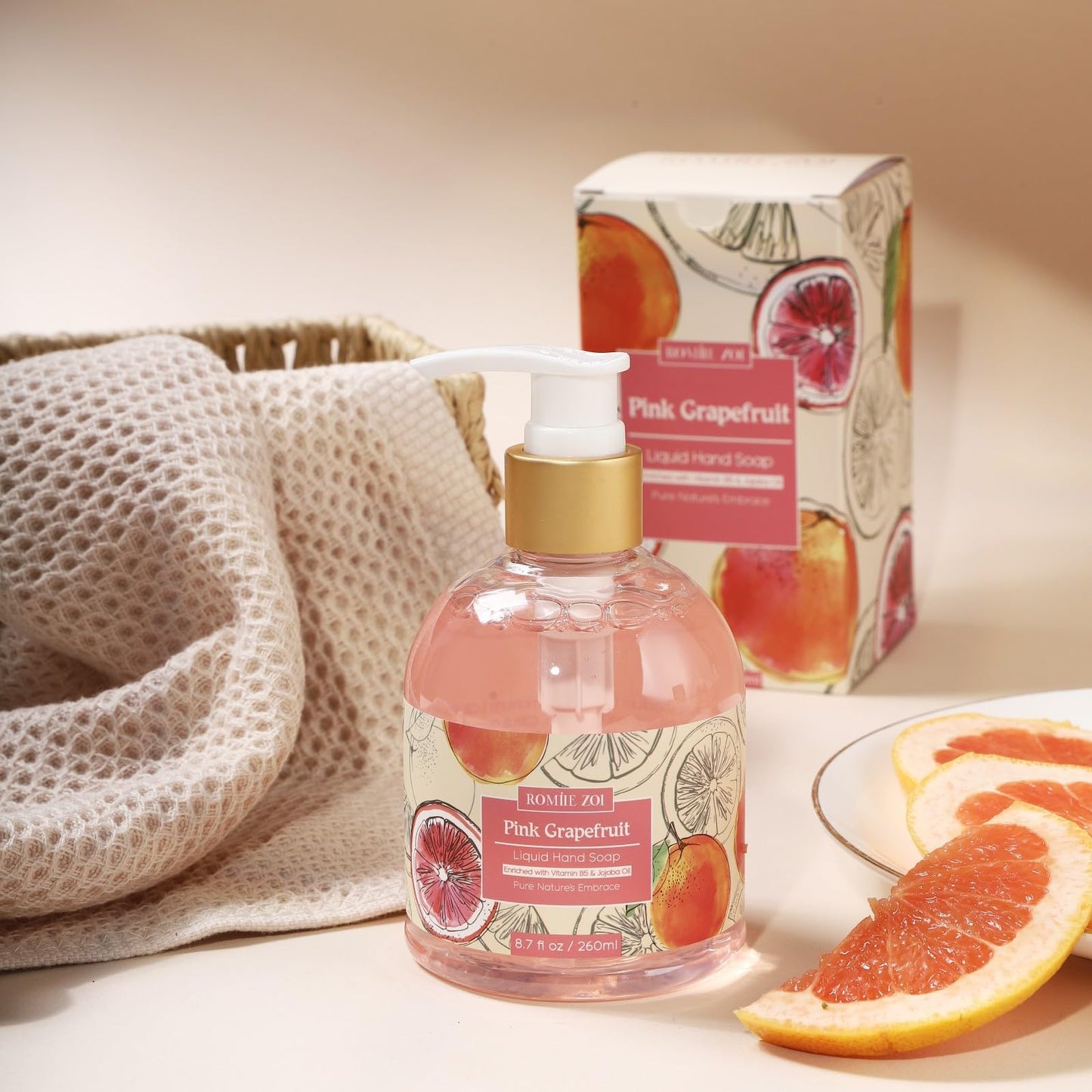 ROMIIE ZOI Liquid Hand Soap with Gift Box - Grapefruit - 260ml/ 8.7 fl.oz (Pack of 3)