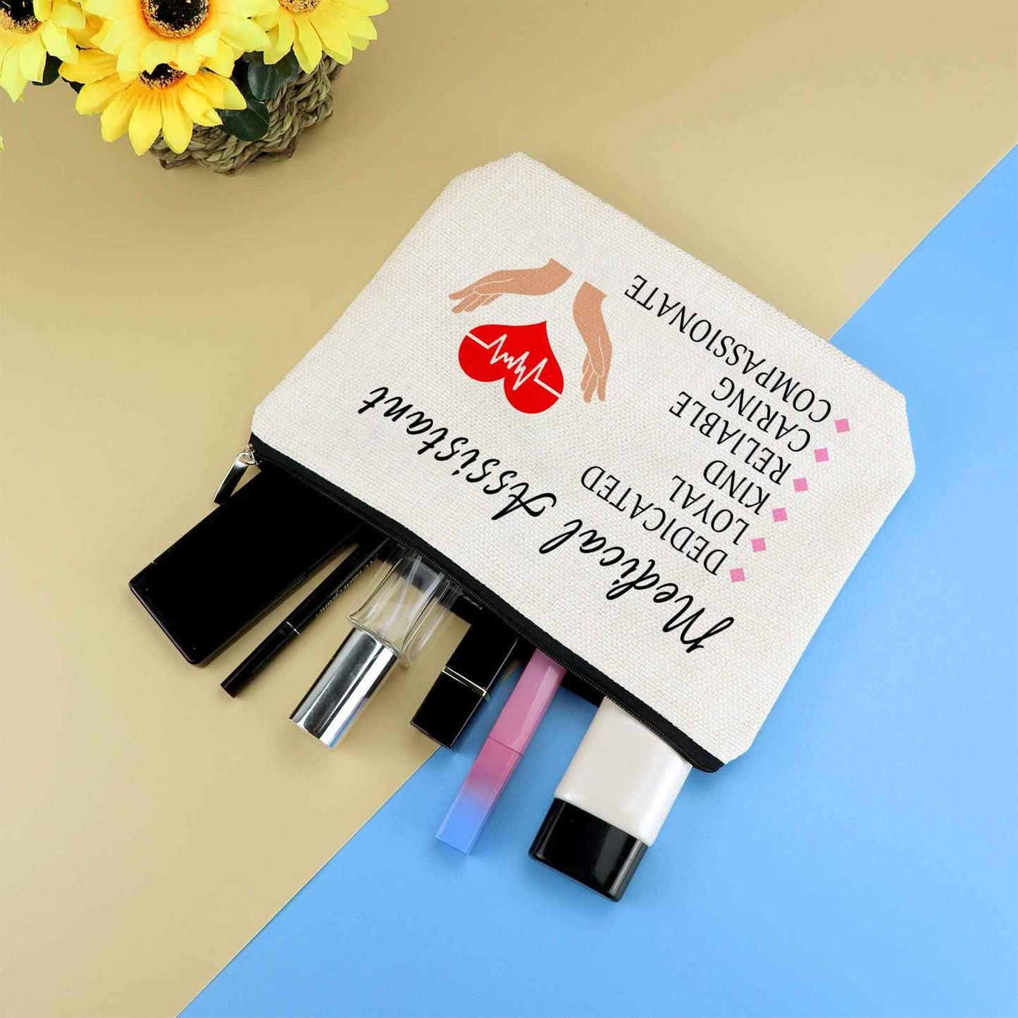 3 Pcs Medical Assistant Thank You Gift Makeup Bag MA Gifts Cosmetic Bag Nurse Appreciation Gift Birthday Thanksgiving Christmas Nurses Day Graduation Gifts for Medical Assistant Nurse