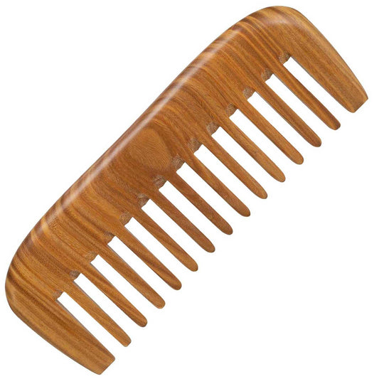 Moreinday Wooden Comb for Women, Wide Tooth Comb for Curls Hair Detangling, Wood Comb for Hair Growth, Wide Comb for Scalp Massage, Large Tooth Wooden Hair Comb for Men - Sandalwood