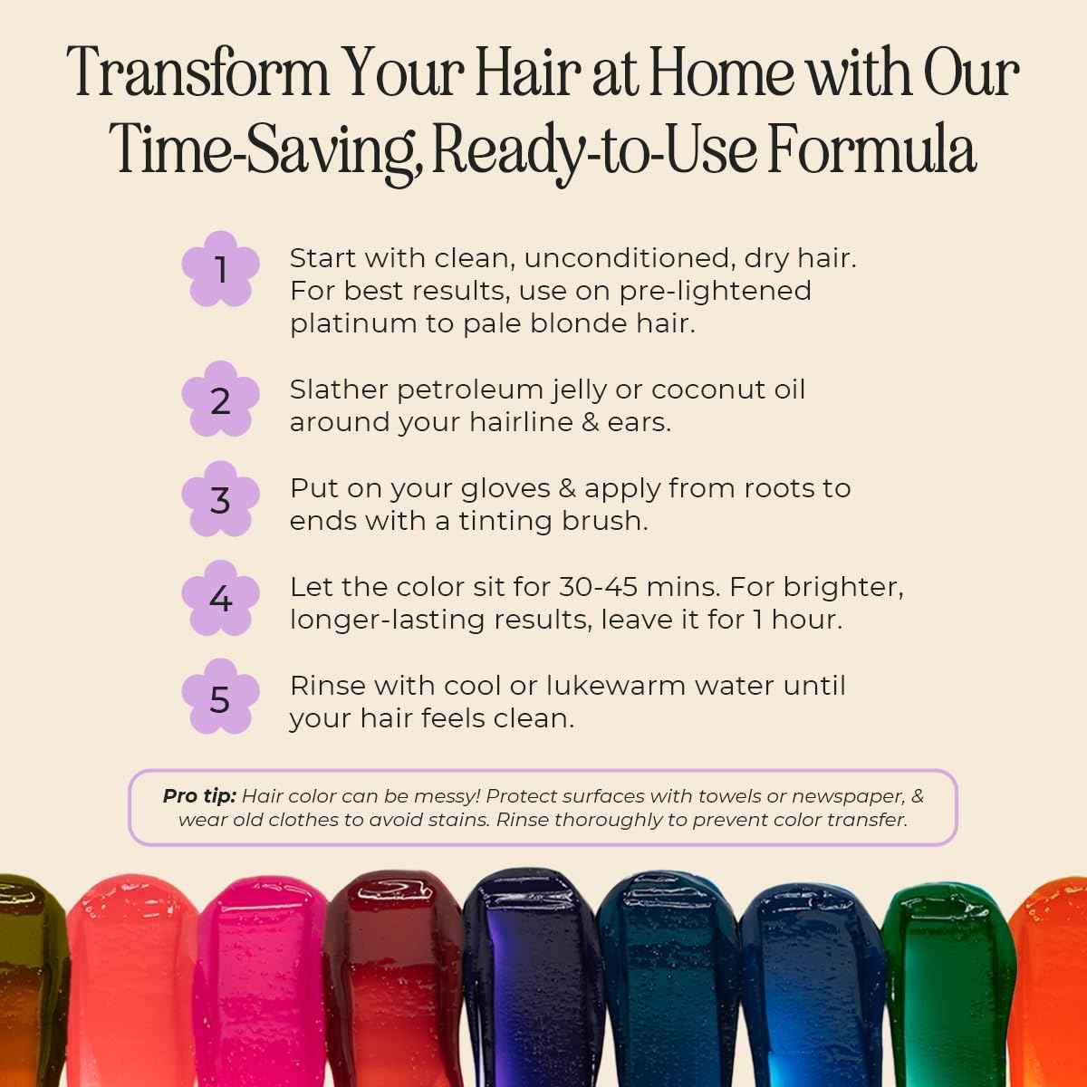 INH Hair Dye Set - Fuchsia Crystal Pink & Violet Semi Permanent Hair Color Duo, Vegan Color Depositing Conditioner, Ammonia & Sulfate-Free, No Bleach, No Peroxide, Ready to Use Bundle, 6oz