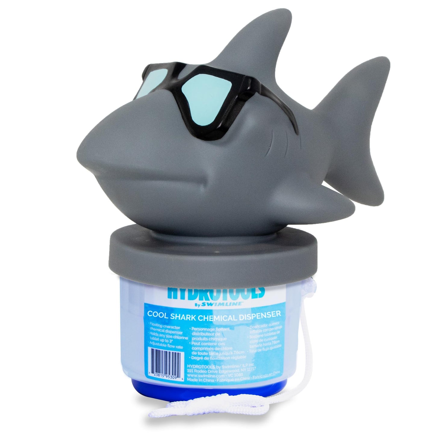 SWIMLINE HYDROTOOLS 87271 Shark Large Capacity Pool & Spa Chemical Dispenser | Compatible With Bromine & Chlorine Supports 1-3’’ Tablets | Adjustable For Customizable Flow Rate | Cost Effective