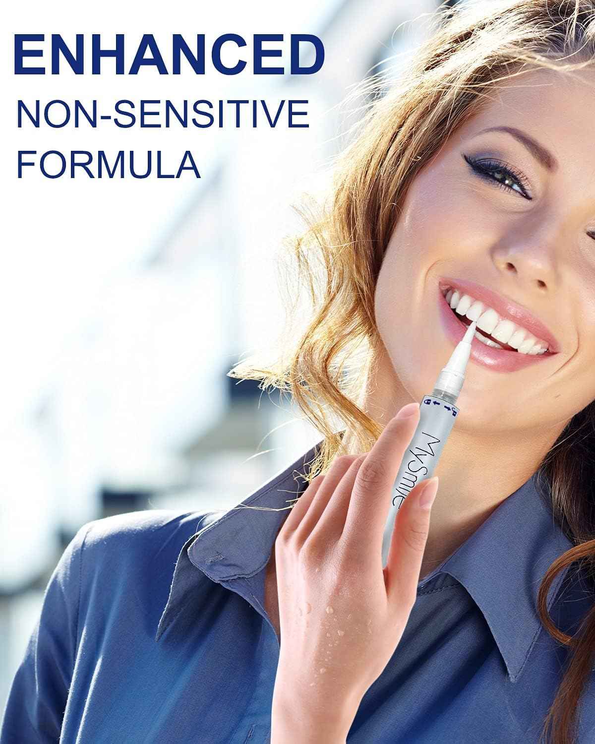 MySmile 30+ Treatment Teeth Whitening Pen With Teeth Whitening Accelerator Light Enamel Safe Tooth Whitening Gel for Teeth Sensitive-10 Min Fast Whitening Teeth-Helps to Remove Stains from Coffee, Smo
