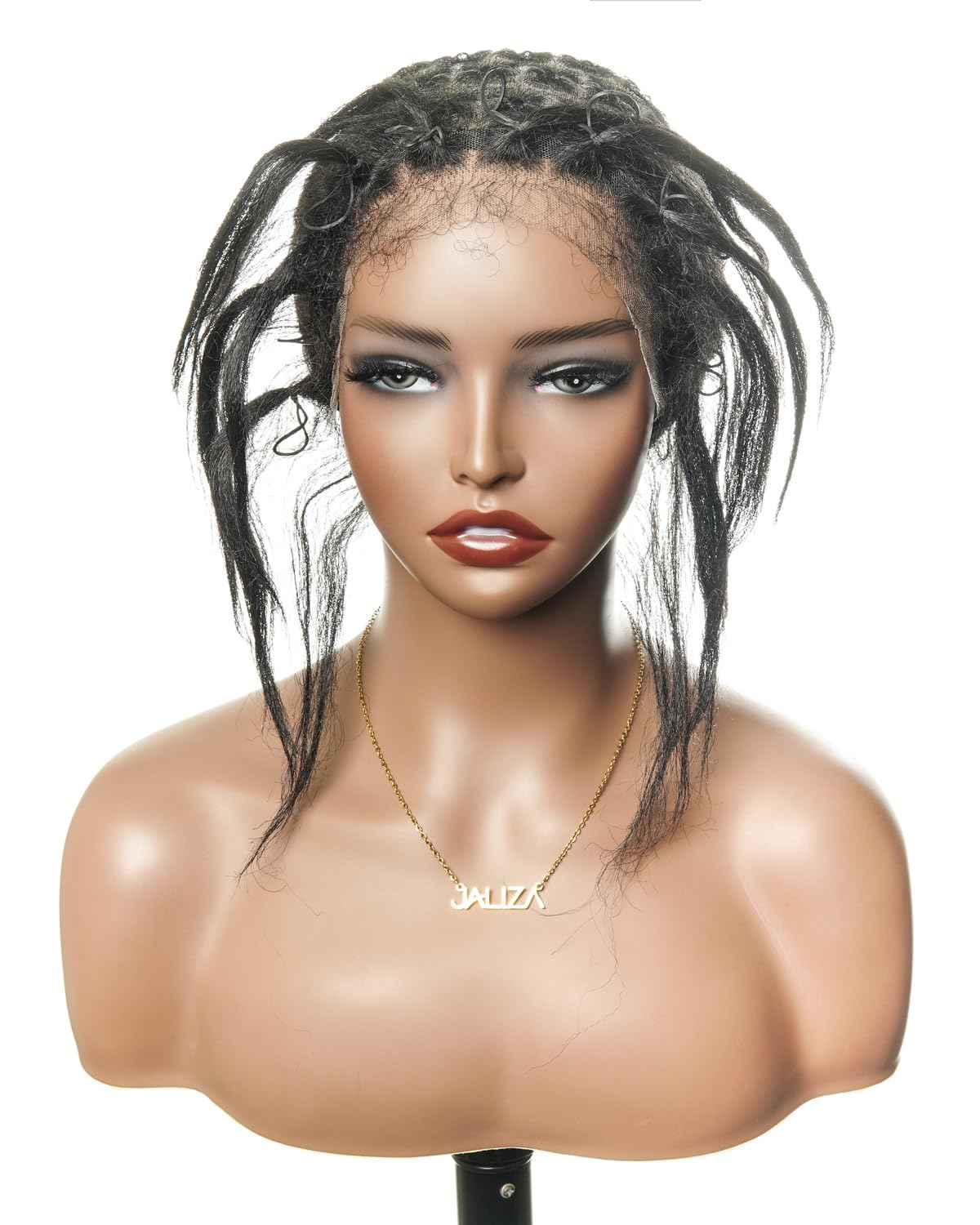 JALIZA HD Full Lace Crochet Wig Caps with Human Hair Baby Hair, 13x1 Hand-Tied Lace Area, Natural Scalp Braided Cap, Lightweight & Stress-Free Solution for Thinning Hair