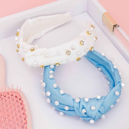 Lilly Pulitzer Top Knot Headband for Women, Colorful Knotted Headband, Cute Hair Accessories for Women & Girls (White)