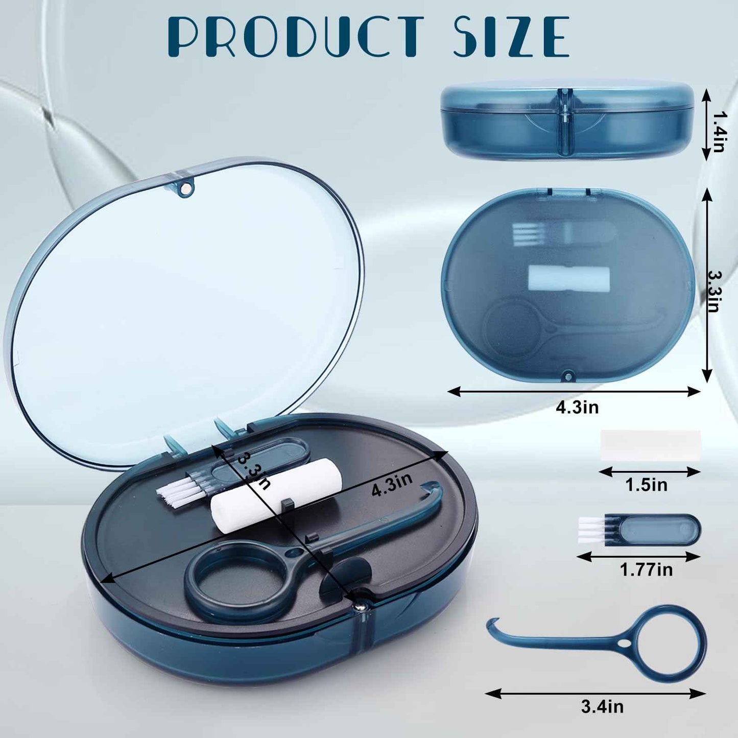 LONGMON New Double-layer Retainer Storage Case with Belt Chewing,Removal Tool,Cleaning Brush,Built in Mirror Orthodontic Retainer Case