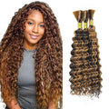 FuivJuix P4/27 Blonde 20 20 20 Inch Unprocessed Brazilian Virgin Deep Wave Braiding Hair – 3 Bundles 150g