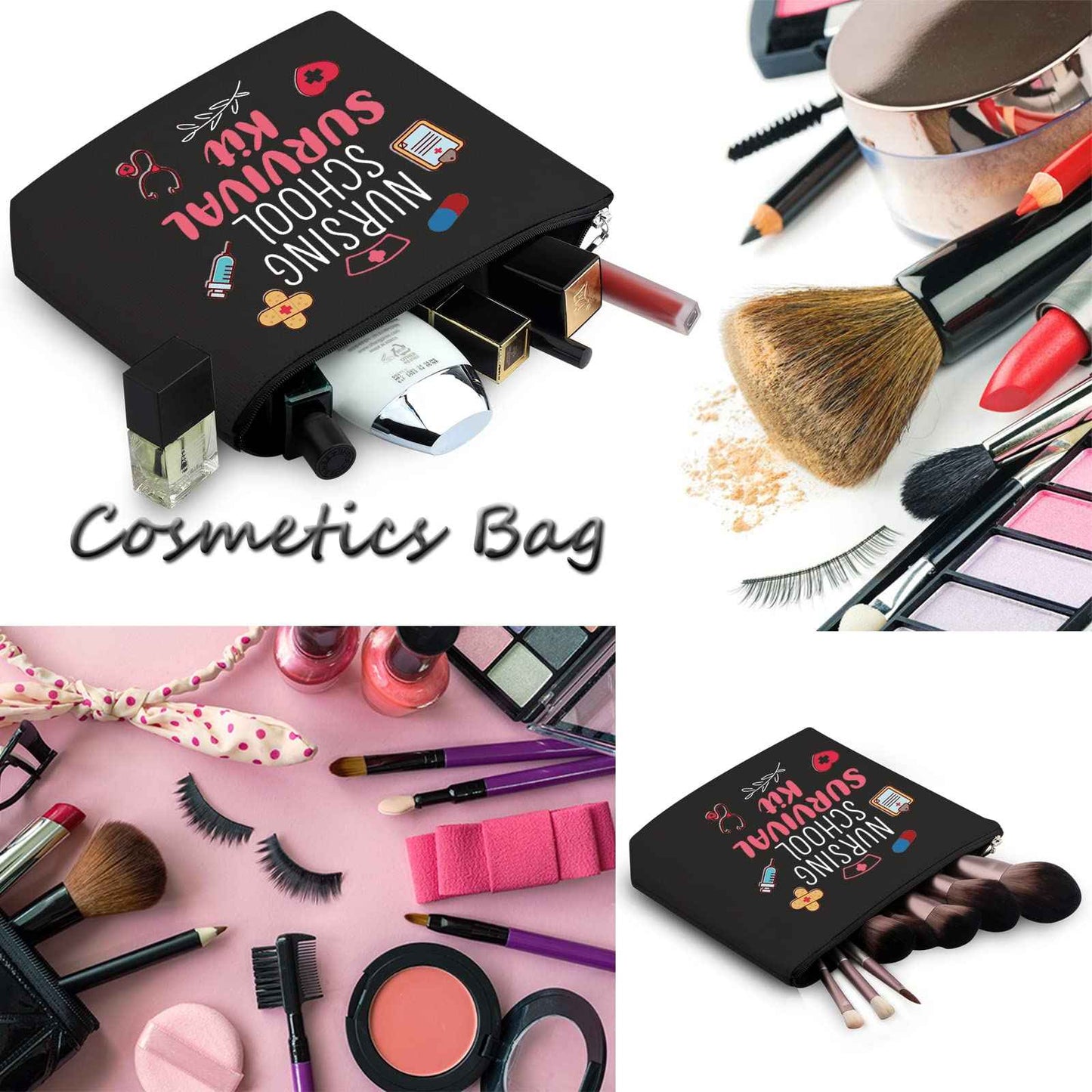 WCGXKO Nurse Gift Nurse Cosmetics Gift Nursing School Survival kit Gift for RN CNA LPV BSN LVP (NURSING SCHOOL black)