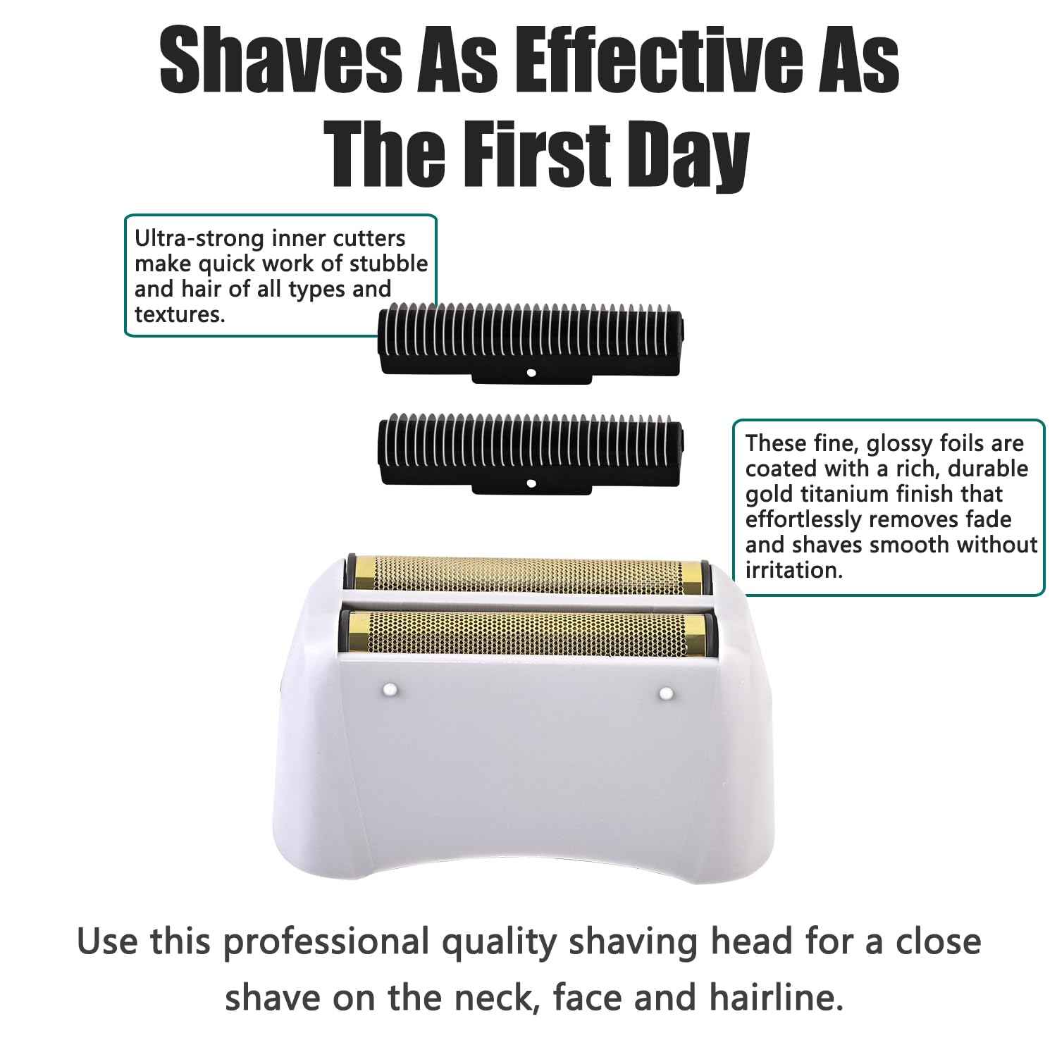 Foil Shaver Replacement Fit for Andis Model TS-1 TS-2 17150 17200 17235 Pro Foil Shaver, Replaces #17155 17160 17280 Foil and Blades -Profoil Lithium Shaver Head Parts- Hypoallergenic Gold Foil-3 Pack