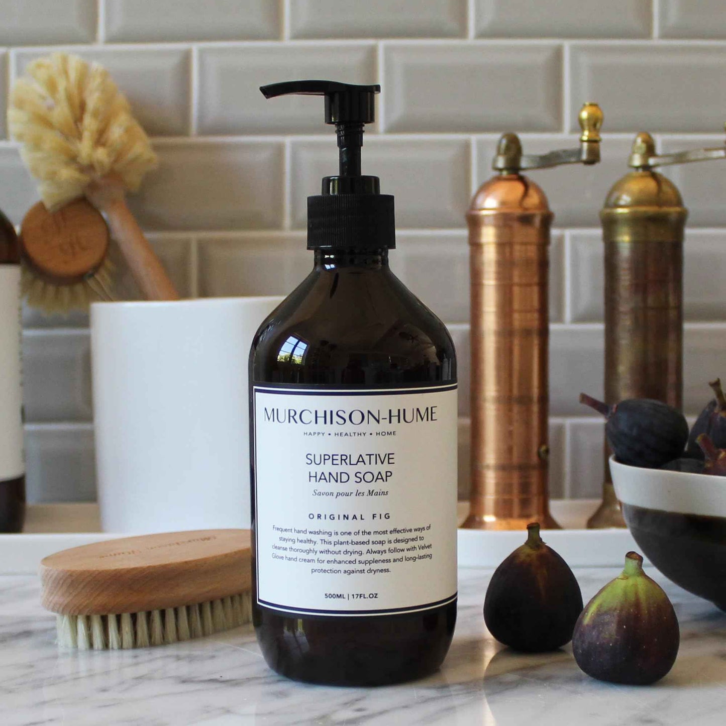 Murchison-Hume Luxury Vegan Hand Soap with Pump Dispenser, Moisturizing Hand Wash, SLS, Paraben & Cruelty-Free, 17oz (Original Fig)