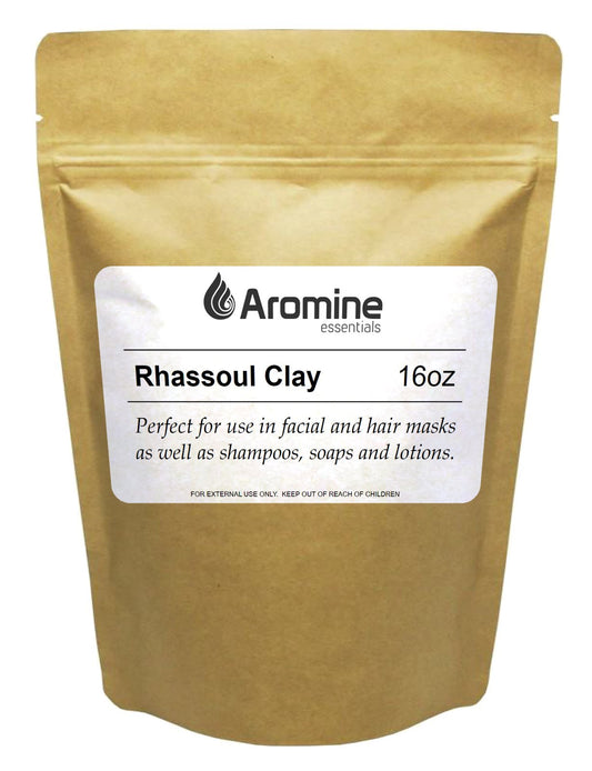 Aromine Rhassoul Clay Powder 16oz Moroccan Ghassoul Clay Mask, Nourishing, Unisex, Skin Treatment Mask