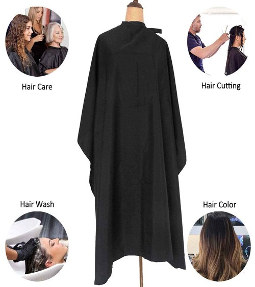 ST-BEST-P Haircut Cape Black Hair Cutting Salon Barber Capes Waterproof hairdressing for Clients Men Adults (5PCS-Barber Capes)