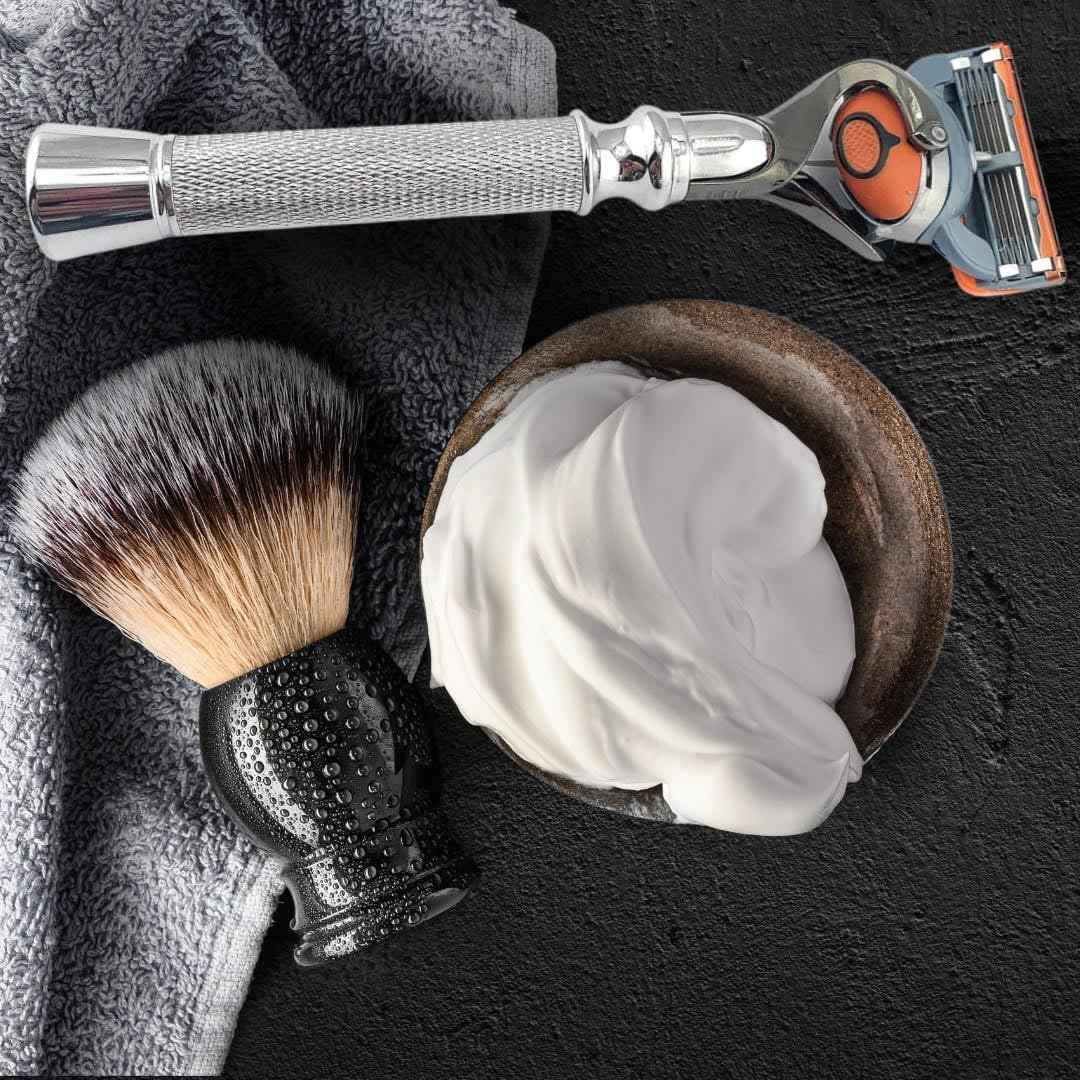 Flex Ball Handle Shaving Razor – All Chrome Long Handle Razor with Flex Pivot Technology & Diamond Knurled Grip for Men’s Precision Shaving