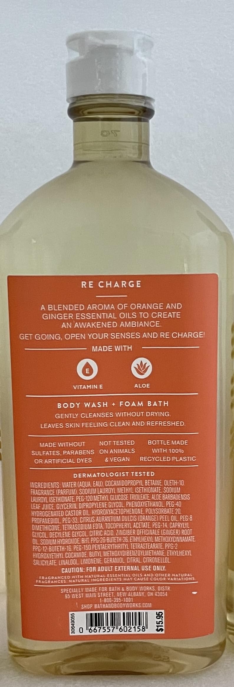 Bath & Body Works Aromatherapy Energy - Orange + Ginger Body Wash & Foam Bath, 10 Fl Oz, 3-Pack