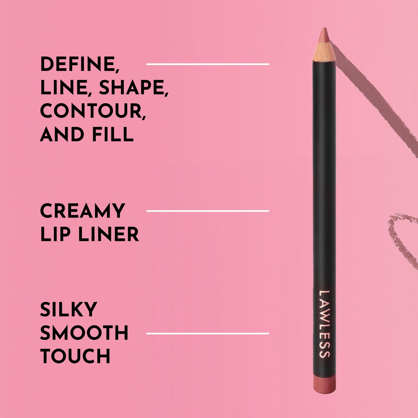 LAWLESS Forget the Filler Definer Liner - Rosewood - Premium Lip Liner with Natural Ingredients to Provide a Smooth Look with a Satin Finish, Clean Makeup with Tug-Free Application - 0.04 oz