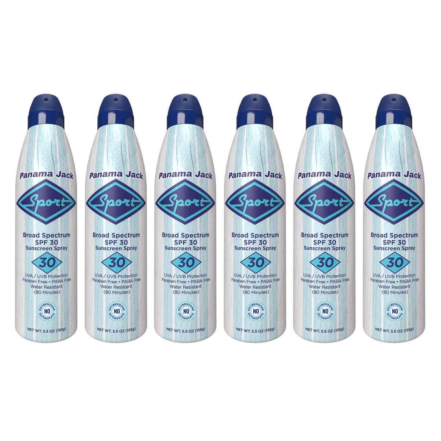 Panama Jack Sport Sunscreen Spray - SPF 30, Broad Spectrum UVA/UVB Protection, PABA, Paraben, Gluten & Cruelty Free, Water Resistant (80 Minutes), 5.5 OZ (Pack of 2)