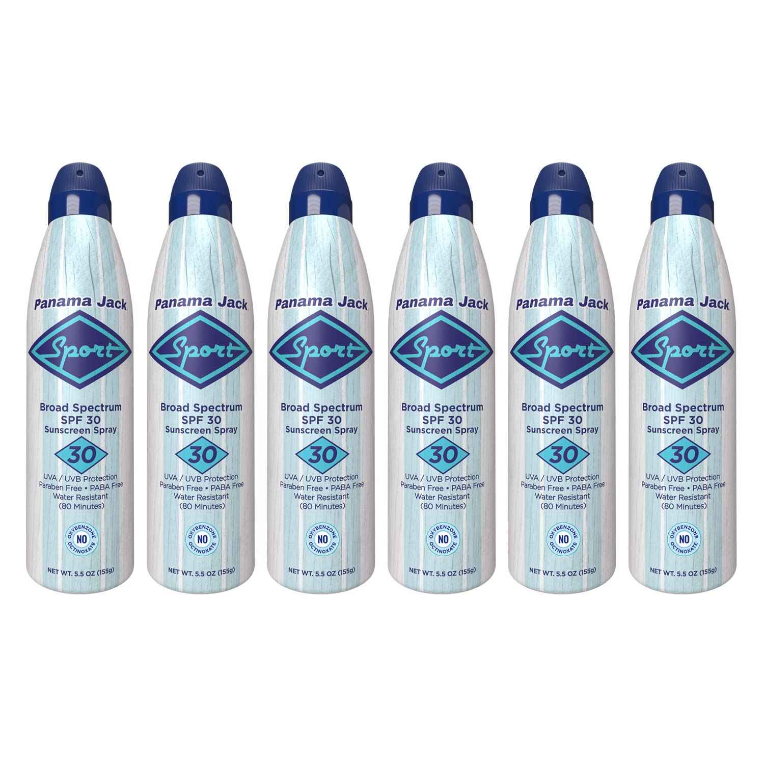 Panama Jack Sport Sunscreen Spray - SPF 30, Broad Spectrum UVA/UVB Protection, PABA, Paraben, Gluten & Cruelty Free, Water Resistant (80 Minutes), 5.5 OZ (Pack of 2)