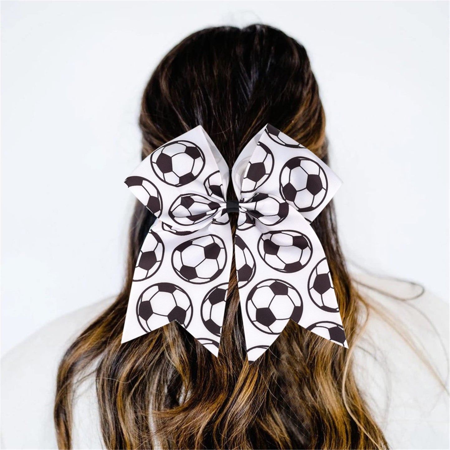 LDDCX Soccer Bow Hair Clips, Hair Accessories for girls. Soccer Hair Bow Clips Football Hair Clips Pin. (FQ1-H, 1PC)