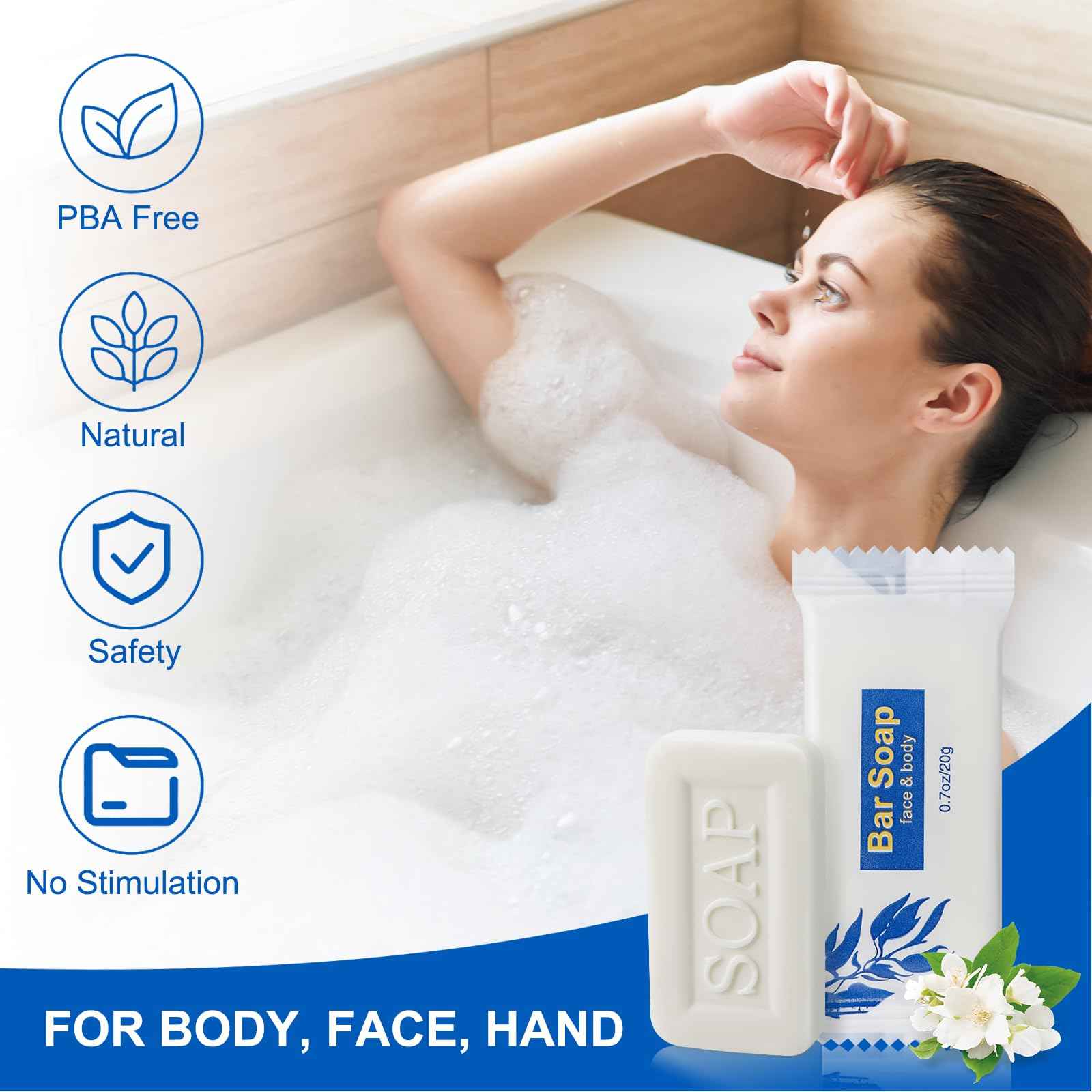 Mini Soap Bars Bulk Individually Wrapped Bulk Bar Soap 0.7oz Travel Soap Small Hotel Soaps Toiletries for Hotel Bathroom Camp RV (100)