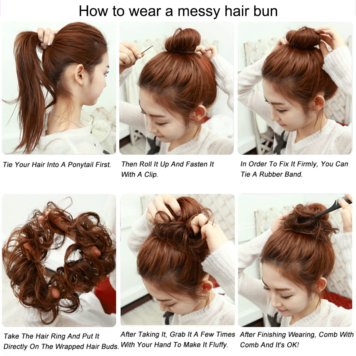 Kediciz Messy Bun Hair Piece, 1PCS Fake Hair Buns Scrunchies Extensions Synthetic 30g Updo Hairpieces Curly Wavy Chignon Ponytail for Women Girls Kids Yellow