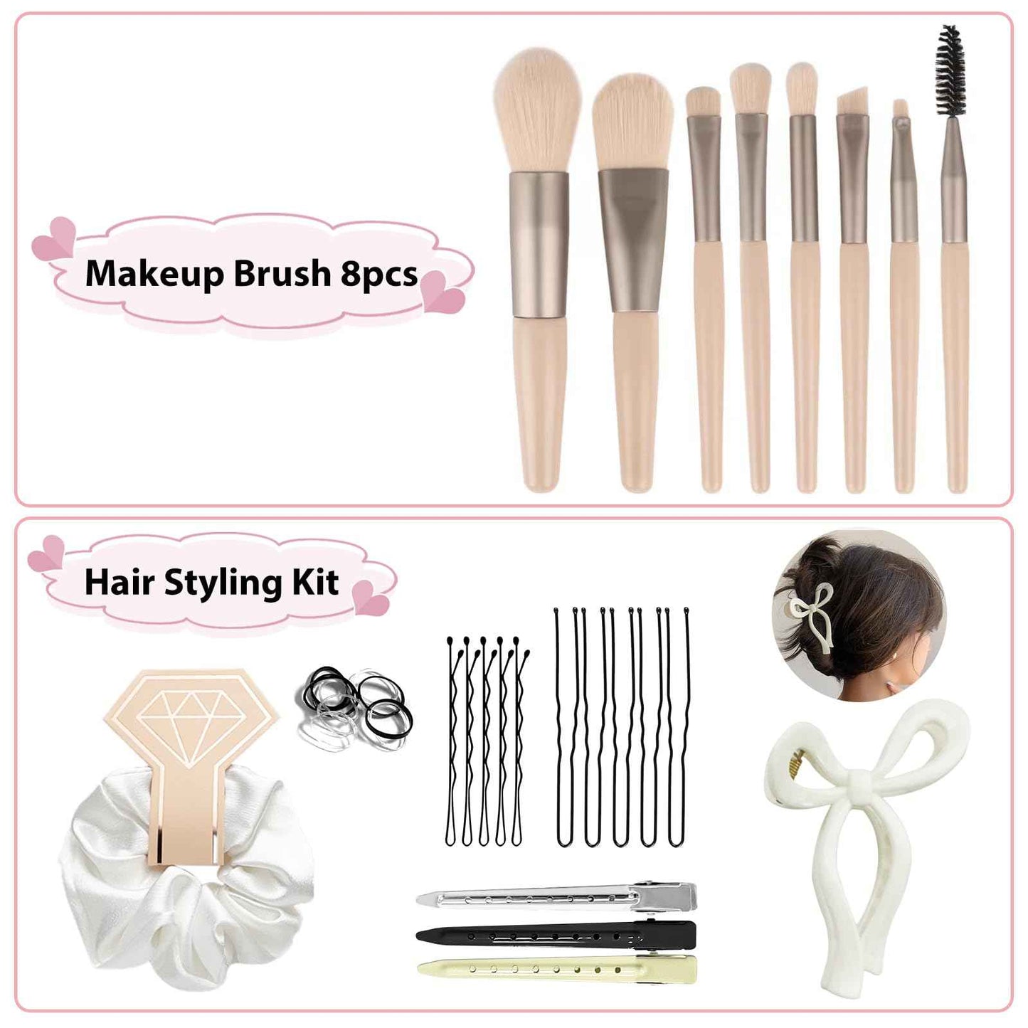 Bridal Emergency Kit for Wedding Day, Wedding Essentials Survival Set for Team Bride, Must-Have 50pcs Essentials Travel Kit with Makeup Bag(Sliver)