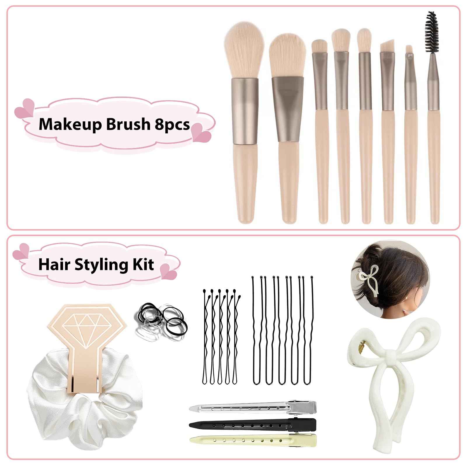 Bridal Emergency Kit for Wedding Day, Wedding Essentials Survival Set for Team Bride, Must-Have 50pcs Essentials Travel Kit with Makeup Bag(Sliver)