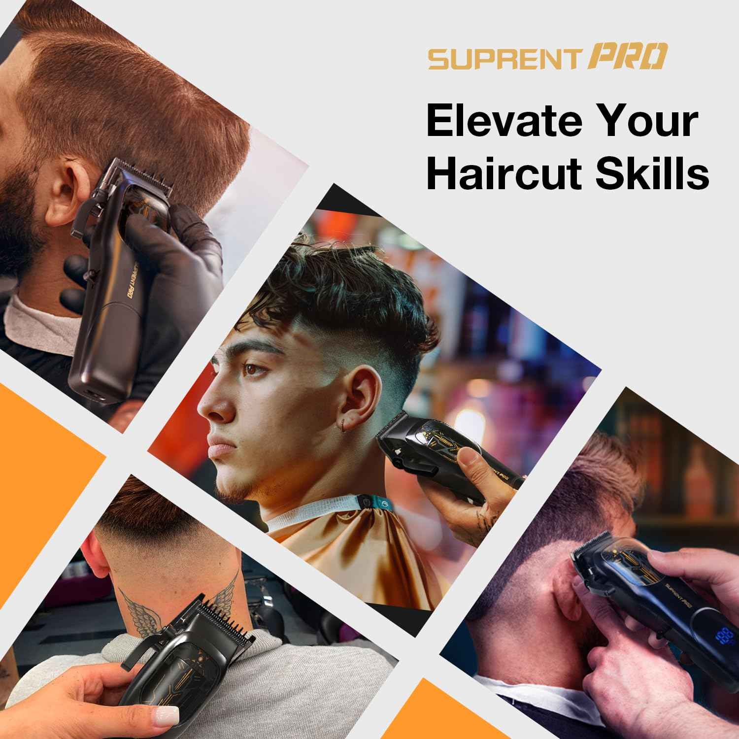 Ultra Quiet Cordless Hair Clippers for Men – High Torque 7800RPM Motor, Low Heat, Professional Hair Clippers with Charging Dock (Black)