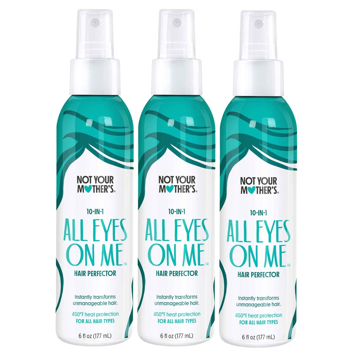 Not Your Mother's All Eyes On Me 10-in-1 Hair Perfector (3-Pack) - 6 fl oz - Heat Protectant for Hair - Moisturizing Detangler Spray and Frizz Control