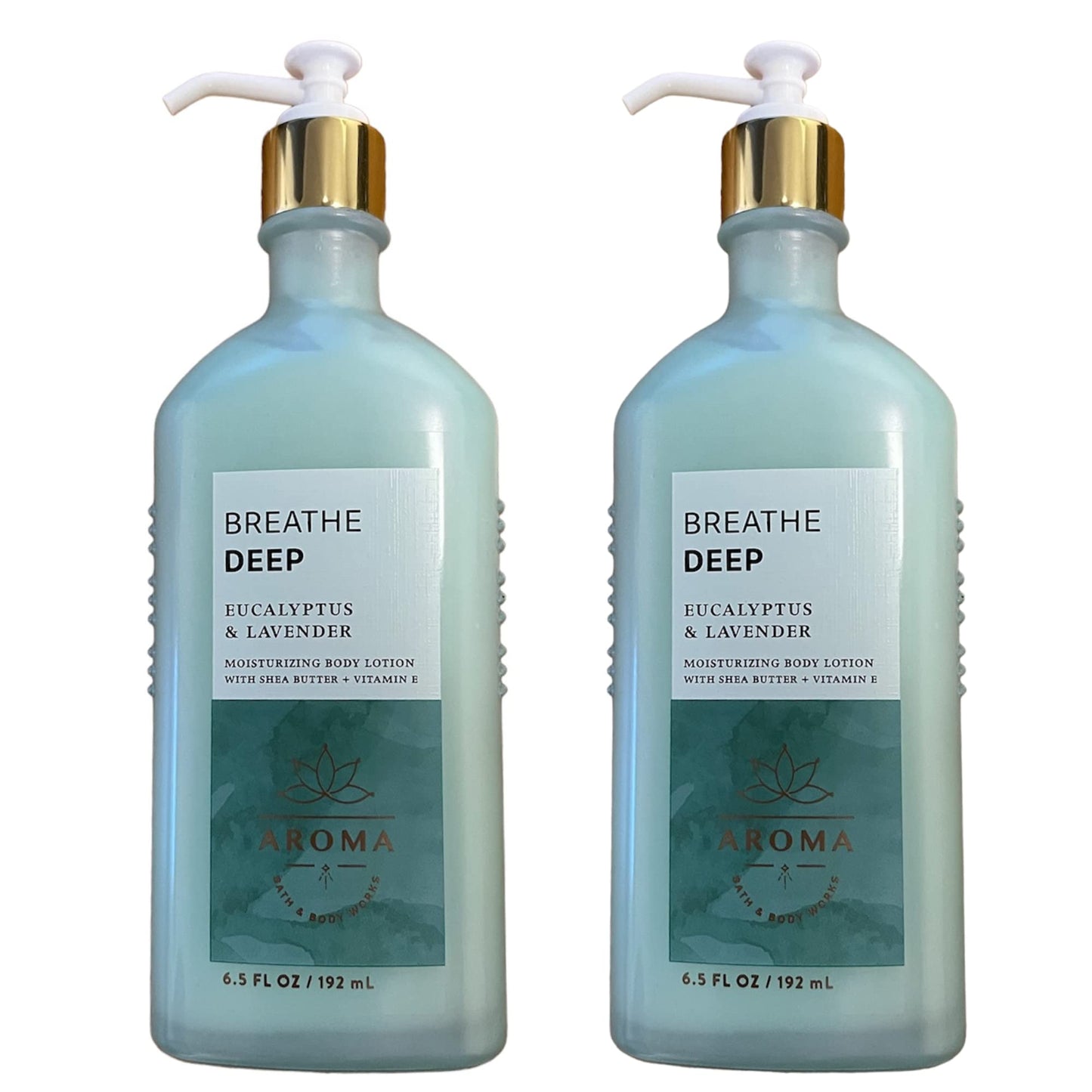 Bath and Body Works Breathe Deep Eucalyptus Lavender Aromatherapy Gift Set of 2-6.5 Ounce Moisturizing Body Lotion with Shea Butter and Vitamin E