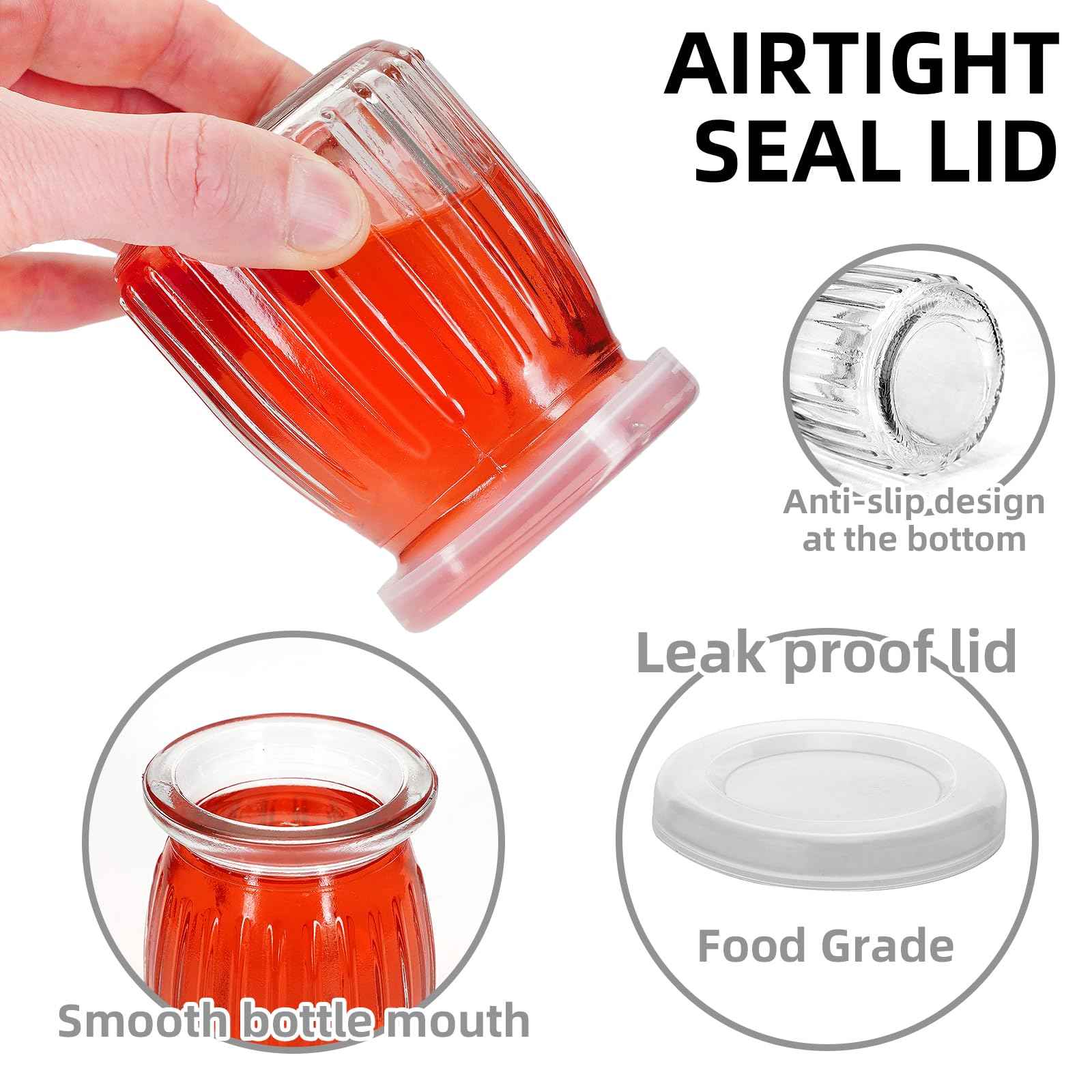 40Pcs 5oz Stripes Small Glass Jars with Cork Lids, Empty Candle Jars for Making Candles, Yogurt Container with PE Lids for Wedding Favors, Gift Jar, Baby Shower, Candy, Spices, with Twine, Labels (40)