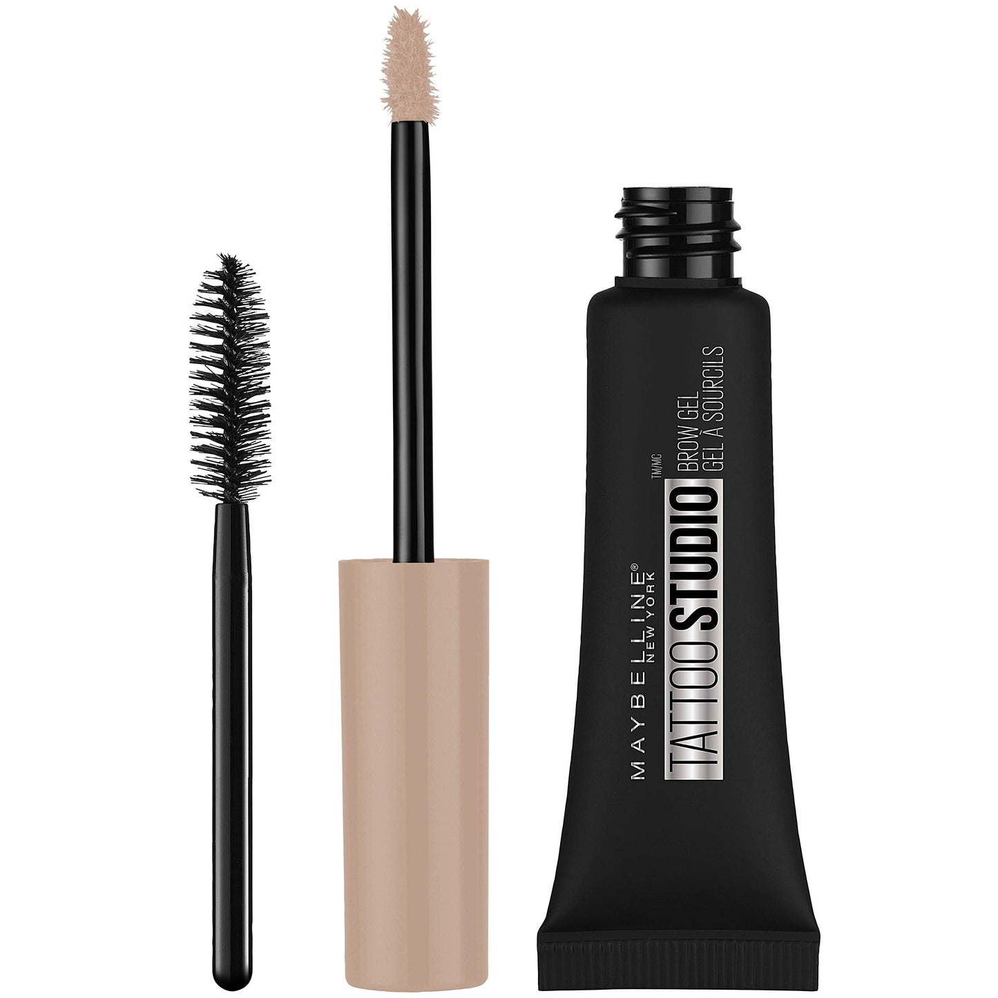 Maybelline TattooStudio Longwear Waterproof Eyebrow Gel Makeup for Fully Defined Brows, Spoolie Applicator Included, Lasts Up To 2 Days, Warm Brown, 0.23 Fl Oz (Pack of 1)