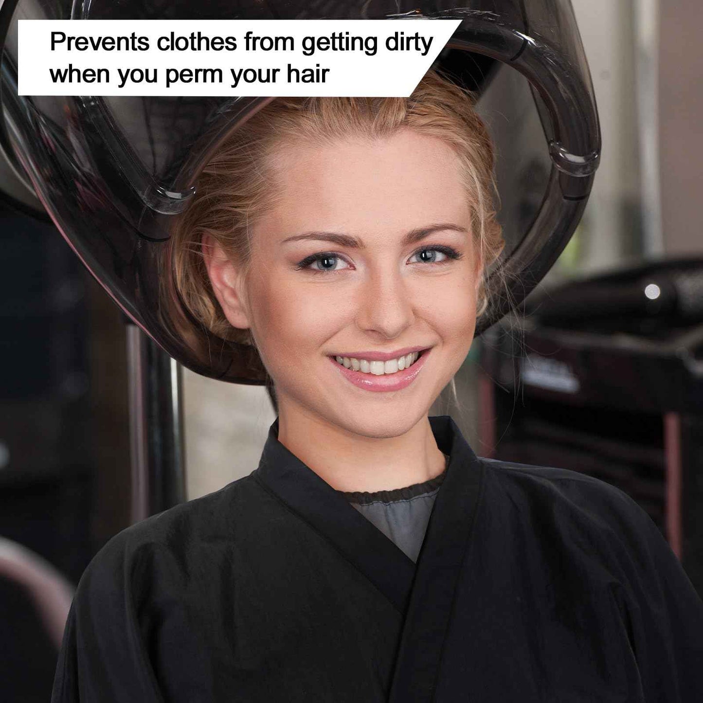 Toulite 8 Pieces Salon Robes Smock for Clients Hair Salon Gown Cape Black Barber Smock Kimono Style Hair Stylist for Clients(1 Pocket)