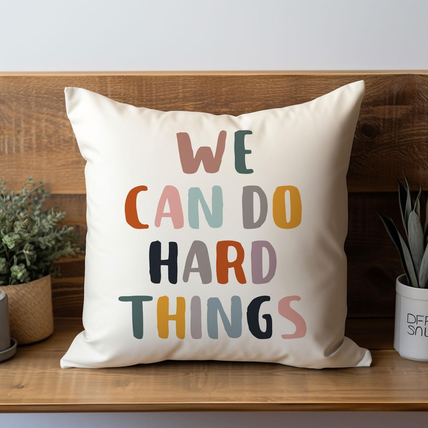 We Can Do Hard Things Pillow Case, Decorative Pillow, Conversation Pillow, Classroom Throw Pillow, Teen Pillow Case, Motivational Pillow Cover, Kids Play Room Decor