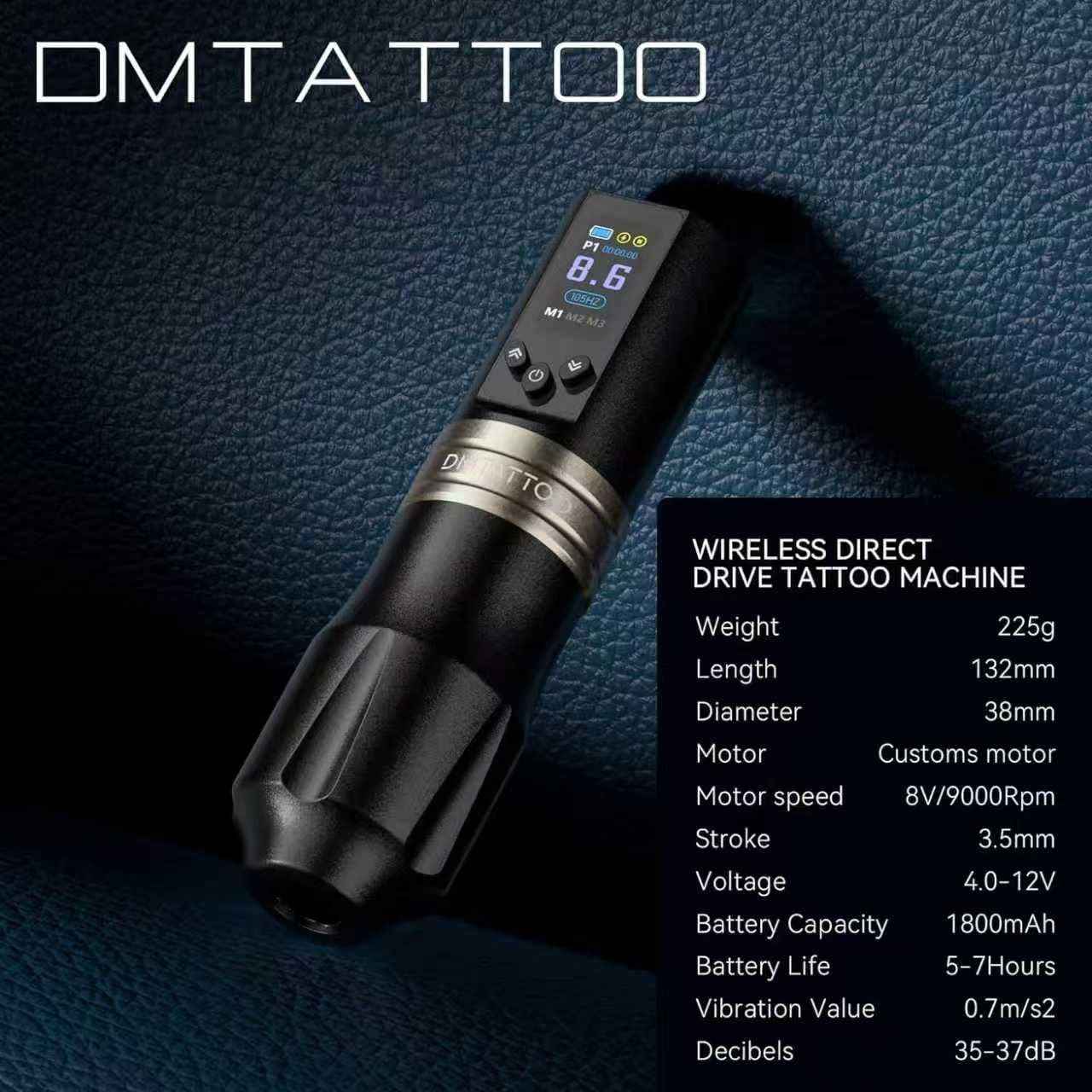 Tattoo Gun Wireless Tattoo Machine 1800mAh Batteries Complete with Tattoo Ink for Tattoo Artist Beginners