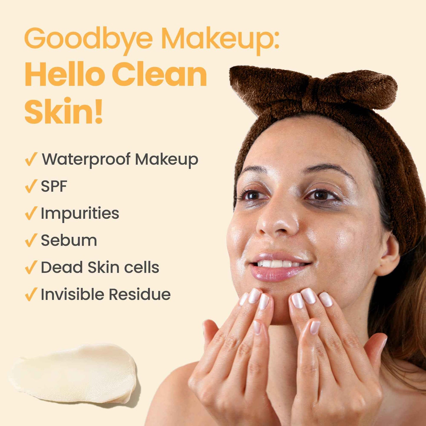 Honeyskin Honey Cleansing Balm Makeup Remover - Face and Eye Makeup Remover for Sensitive Skin Face Wash - Hydrating Facial Cleanser and Gentle to Face Makeup Melting Balm (4oz)