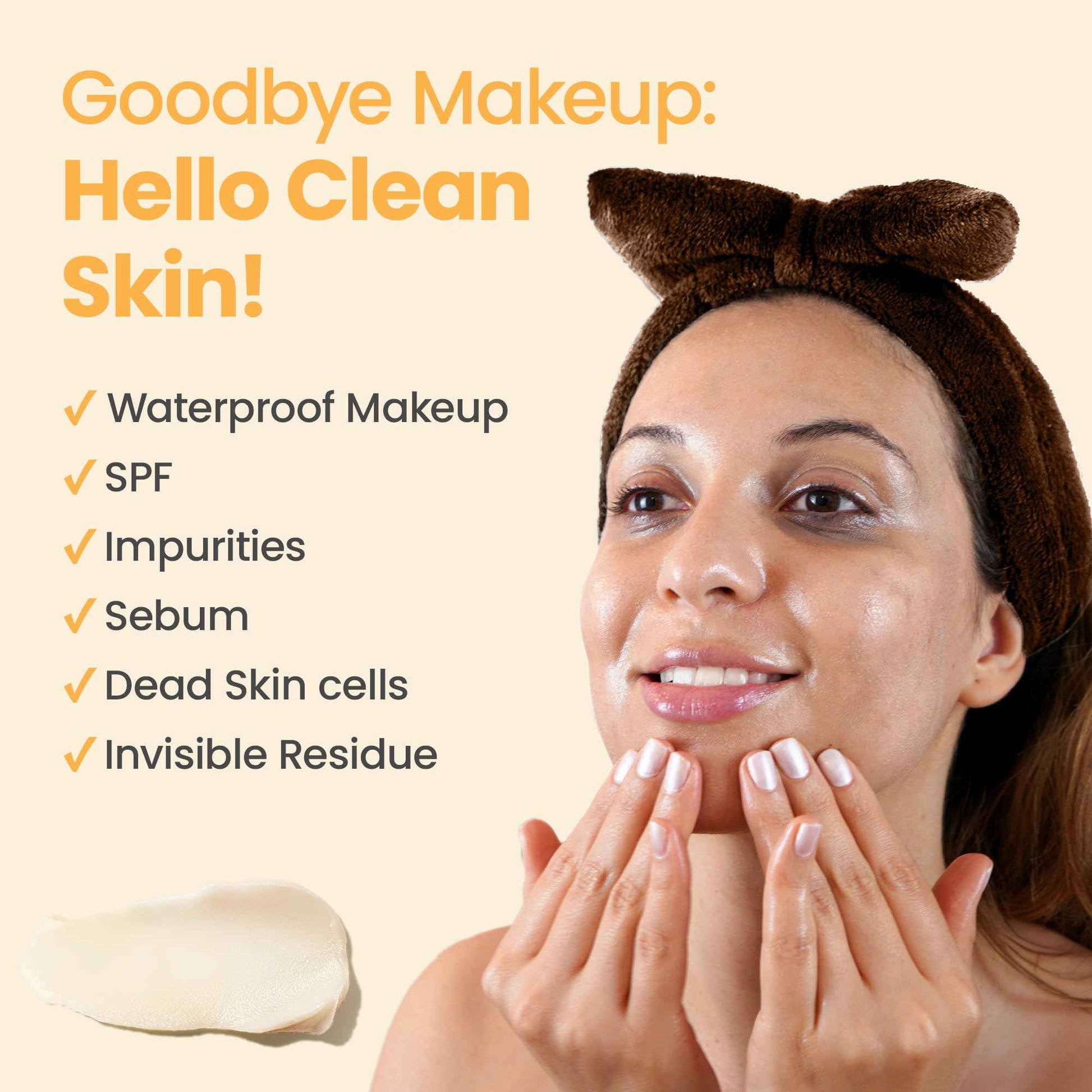 Honeyskin Honey Cleansing Balm Makeup Remover - Face and Eye Makeup Remover for Sensitive Skin Face Wash - Hydrating Facial Cleanser and Gentle to Face Makeup Melting Balm (4oz)