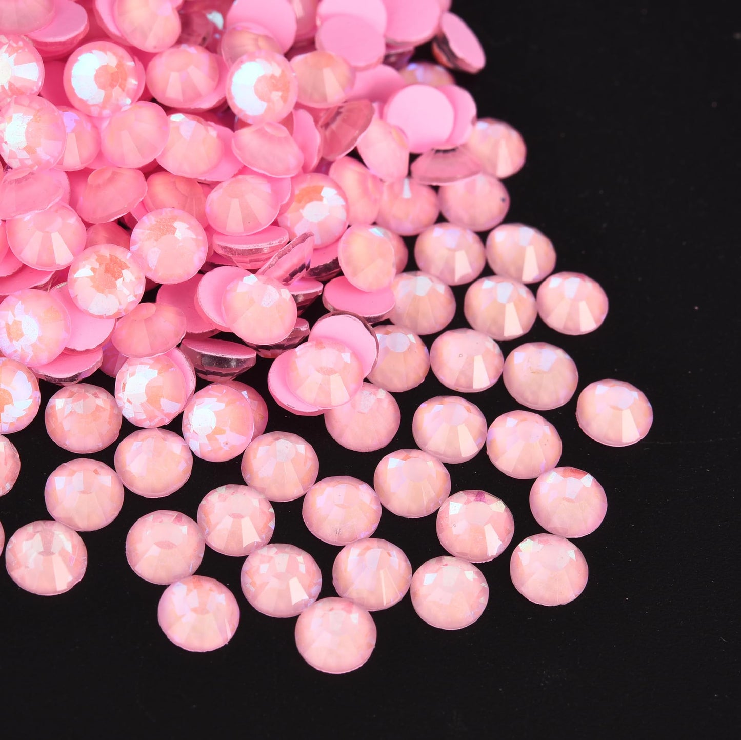 Blinginbox Flatback Glass Rhinestones,Luminous Gems 1440pcs Non Hotfix Crystal Rhinestones for Nail Crafts Clothes Tumblers Face Makeup,Lt.Pink AB Luminous,SS20