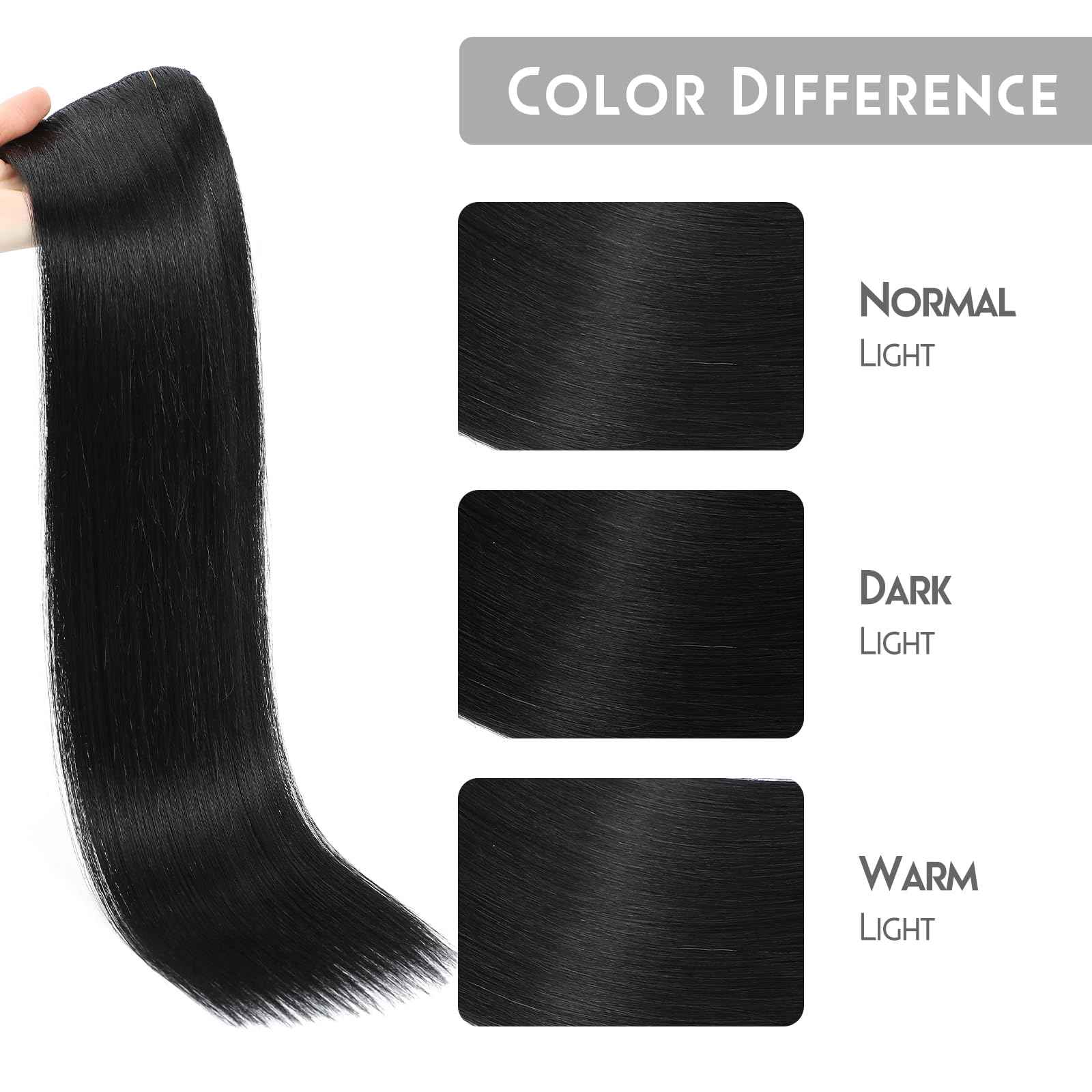 Clip in Hair Extensions Real Human Hair, Clip in 100% Brazilian Remy Human Hair Extension for Women, Double Weft 8pcs Per Set with 18 Clips