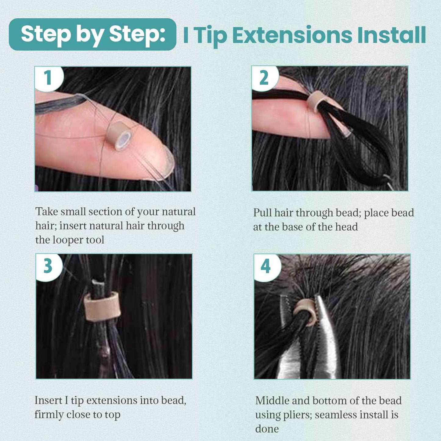 I Tip Hair Extensions Kinky Straight Cold Fusion I Tip Extension Real Human Hair Black 18 Inch Soft Keratin Tip Extensions Human Hair Kinky Straight I Tips for Black Women 50 Strands 50Grams