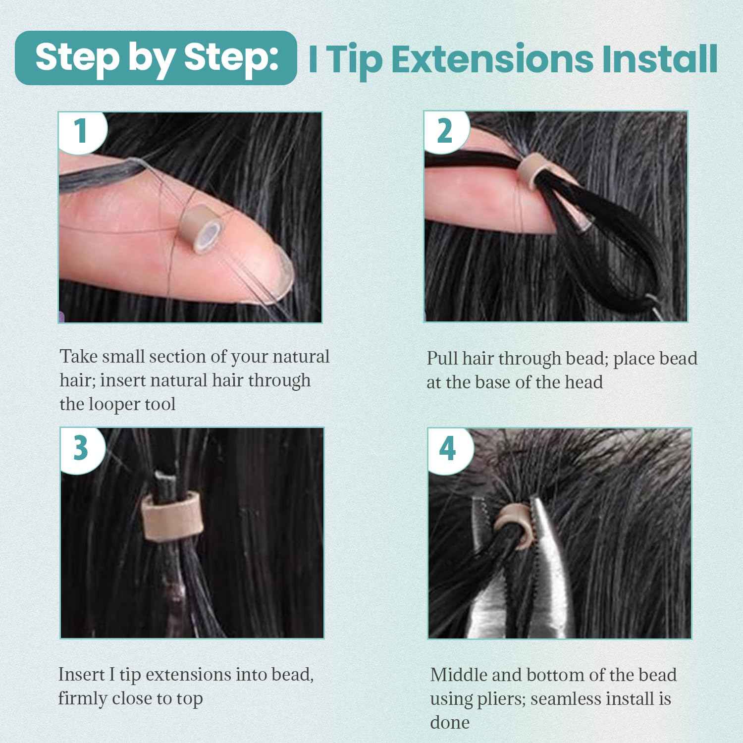 I Tip Hair Extensions Kinky Straight Cold Fusion I Tip Extension Real Human Hair Black 18 Inch Soft Keratin Tip Extensions Human Hair Kinky Straight I Tips for Black Women 50 Strands 50Grams