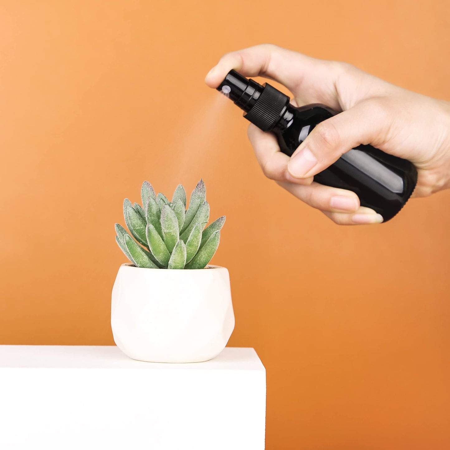 YONKAN 2oz UV Resistant Glass Spray Bottle, Fine Mist Boston Glass Bottles with Black Fine Mist Sprayer Small Clear Bottles for Essential Oils, Bath, Beauty, Hair & Cleaning, Black, Pack of 48