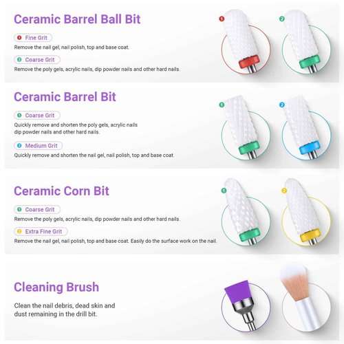 MelodySusie Rechargeable Cordless Electric Nail Drill with 21pcs Nail Drill Bit Set