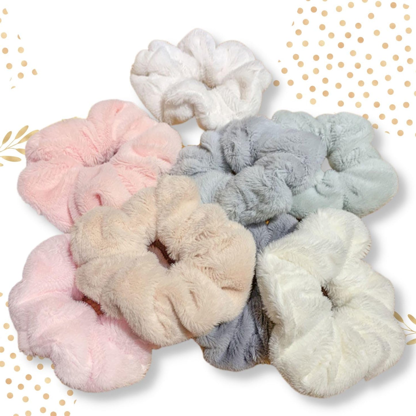 Velvet Scrunchies for Women, Towel Hair Ties Terry Cloth Hair Scrunchies, Fluffy Scrunchies Microfiber Scrunchies for Drying Hair