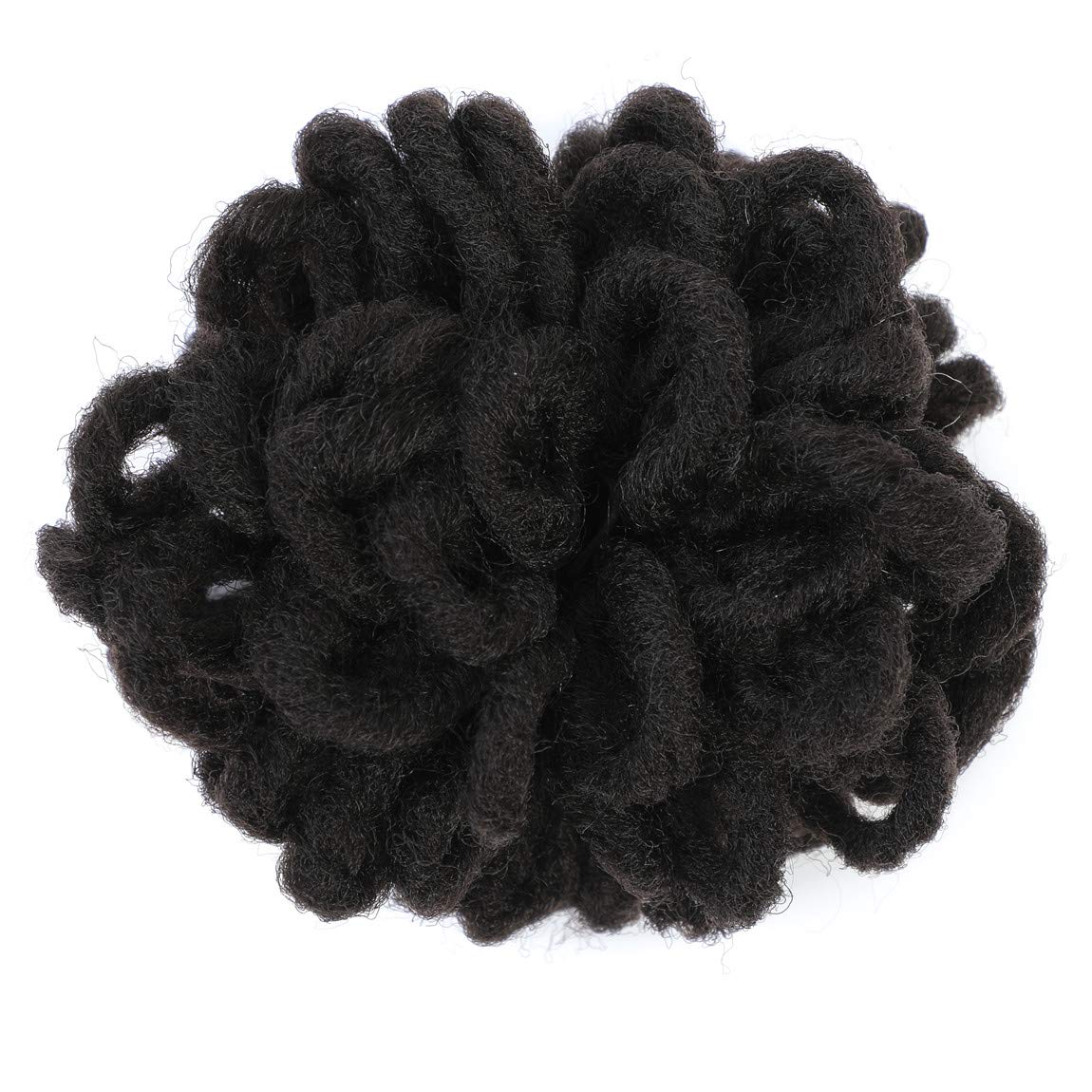 Abellee Loc Buns For Black Women 8Inch Loc Petal Bun Afro High Puff Drawstring Ponytail Faux Locs Hair Bun Pony Tail Hairpieces Clip In Hair Extentions for Black Women (4#)